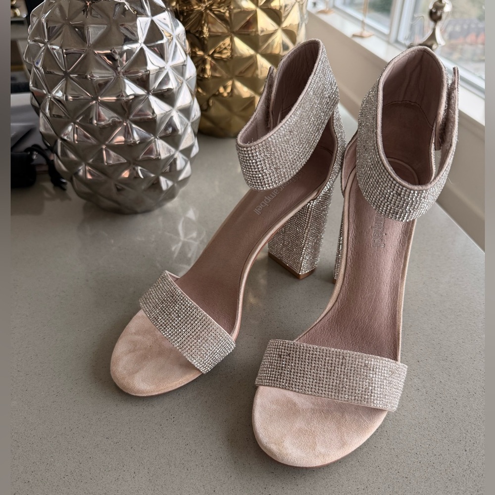 Jeffrey Campbell Silver Sparkle rhinestone Heels shoes bridal new sz 8